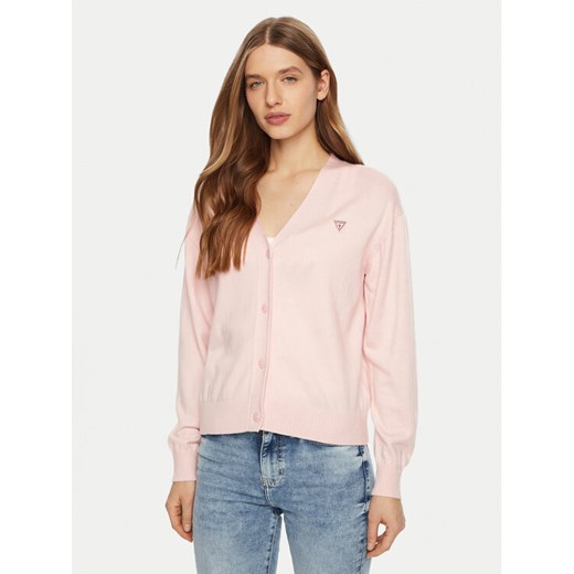 Guess Jeans Sweter W4BR16 Z3HO2 Różowy Regular Fit ze sklepu MODIVO w kategorii Swetry damskie - zdjęcie 184575326