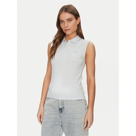 Guess Jeans Polo W5GP24 KCYR1 Niebieski Regular Fit ze sklepu MODIVO w kategorii Bluzki damskie - zdjęcie 184575368