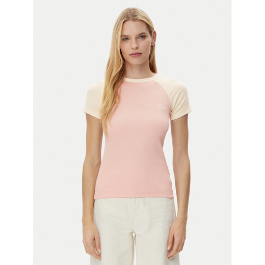 Guess Jeans T-Shirt W5GP61 KA0H1 Różowy Regular Fit ze sklepu MODIVO w kategorii Bluzki damskie - zdjęcie 184575376