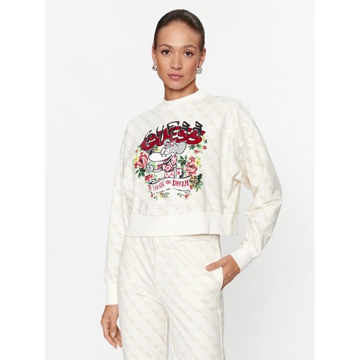 Guess Bluza W3BQ22 K9R31 Écru Regular Fit ze sklepu MODIVO w kategorii Bluzy damskie - zdjęcie 184575385