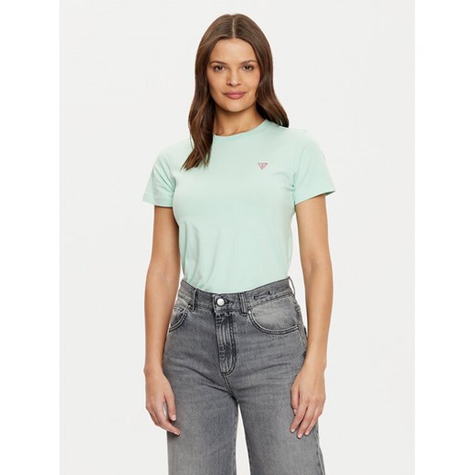 Guess Jeans T-Shirt W4YI10 J1314 Zielony Regular Fit ze sklepu MODIVO w kategorii Bluzki damskie - zdjęcie 184575395