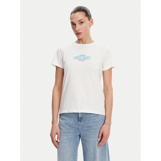 Guess Jeans T-Shirt W5GI26 J1314 Biały Regular Fit ze sklepu MODIVO w kategorii Bluzki damskie - zdjęcie 184575396