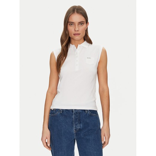 Guess Jeans Polo W5GP24 KCYR1 Biały Regular Fit ze sklepu MODIVO w kategorii Bluzki damskie - zdjęcie 184575405