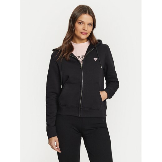 Guess Jeans Bluza GJ ZIP HOOD REG MINI W4YQ03 KC811 Czarny Regular Fit ze sklepu MODIVO w kategorii Bluzy damskie - zdjęcie 184575406