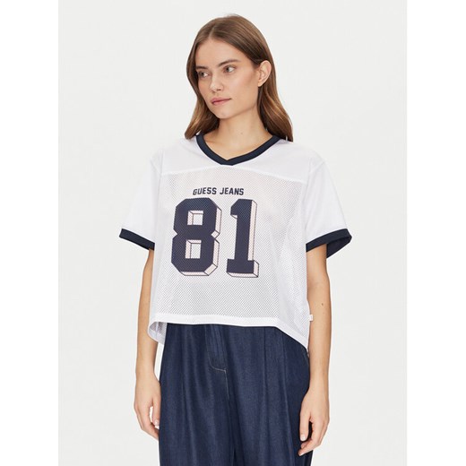 Guess Jeans T-Shirt W5GI59 KCTE2 Biały Regular Fit ze sklepu MODIVO w kategorii Bluzki damskie - zdjęcie 184575409