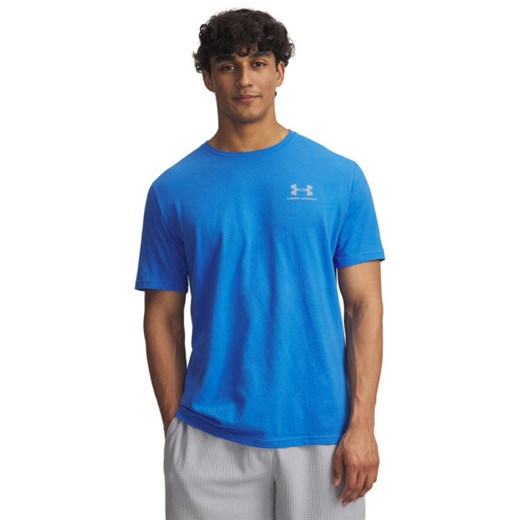Męski t-shirt z nadrukiem Under Armour UA M Sportstyle LC SS - niebieski ze sklepu Sportstylestory.com w kategorii T-shirty męskie - zdjęcie 184576507