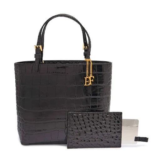 Elisabetta Franchi Skórzana torebka na ramię + saszetka ze sklepu Gomez Fashion Store w kategorii Torby Shopper bag - zdjęcie 184576707