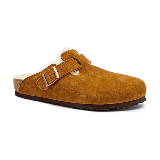 Birkenstock Skórzane mule Boston VL | shearling ze sklepu Gomez Fashion Store w kategorii Klapki męskie - zdjęcie 184576729