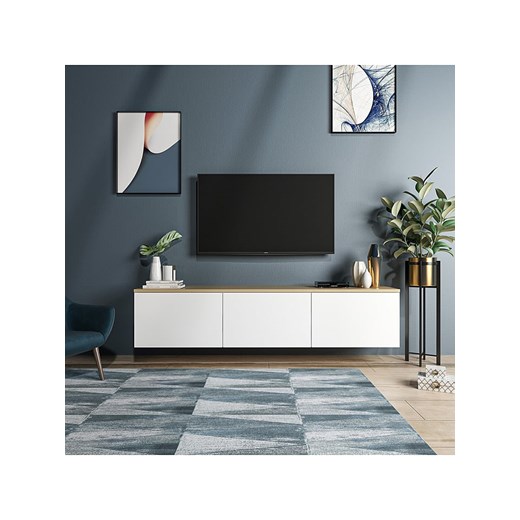Scandinavia Concept Szafka RTV "Neon" w kolorze biało-brązowym - 160 x 35 x 32 cm - id: 11180539 - marki Scandinavia Concept - 184577625 Scandinavia Concept Szafka RTV "Neon" w kolorze biało-brązowym - 160 x 35 x 32 cm ze sklepu Limango Polska w kategorii Szafki RTV - zdjęcie 184577625