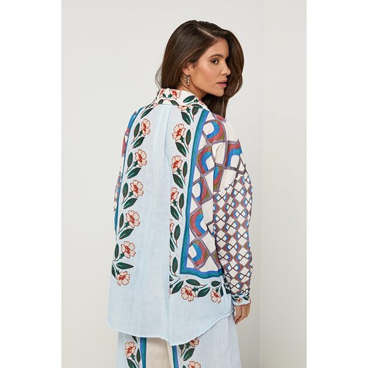 Rodier Lin Lniana koszula w kolorze błękitno-białym Rodier Lin S/M okazyjna cena Limango Polska