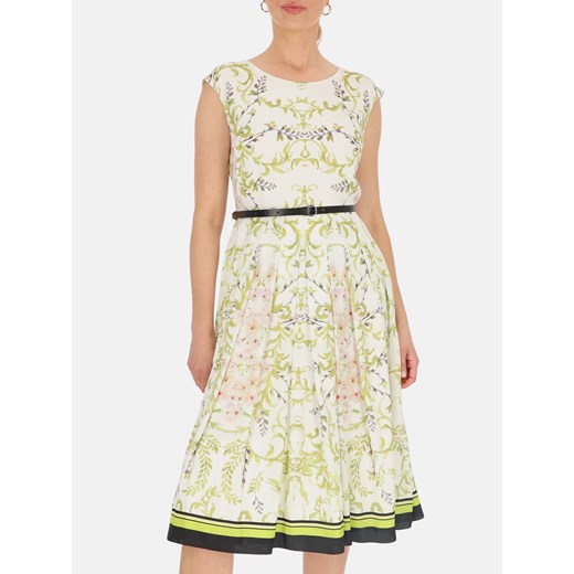 Sukienka w kwieciste wzory z paskiem Potis & Verso Florina ze sklepu Eye For Fashion w kategorii Sukienki - zdjęcie 184578015
