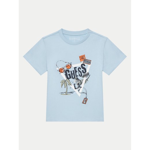 Guess T-Shirt N5GI05 K8HM4 Niebieski Regular Fit ze sklepu MODIVO w kategorii T-shirty chłopięce - zdjęcie 184578936