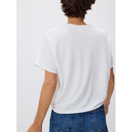 Reserved - T-shirt oversize z Modalem - biały Reserved M Reserved