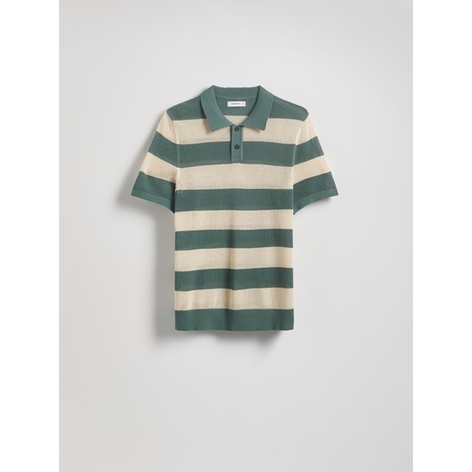 Reserved - Ażurowy sweter polo - wielobarwny Reserved XL Reserved