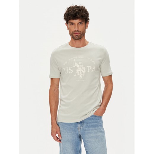 U.S. Polo Assn. T-Shirt MUP4203 Beżowy Regular Fit ze sklepu MODIVO w kategorii T-shirty męskie - zdjęcie 184580069