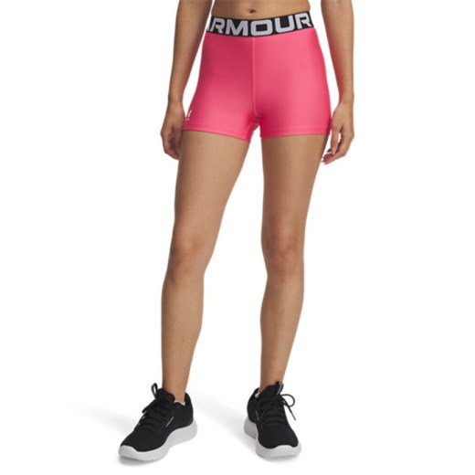 Damskie legginsy krótkie treningowe Under Armour UA Hg Authentics Shorty  - różowe ze sklepu Sportstylestory.com w kategorii Szorty - zdjęcie 184580927
