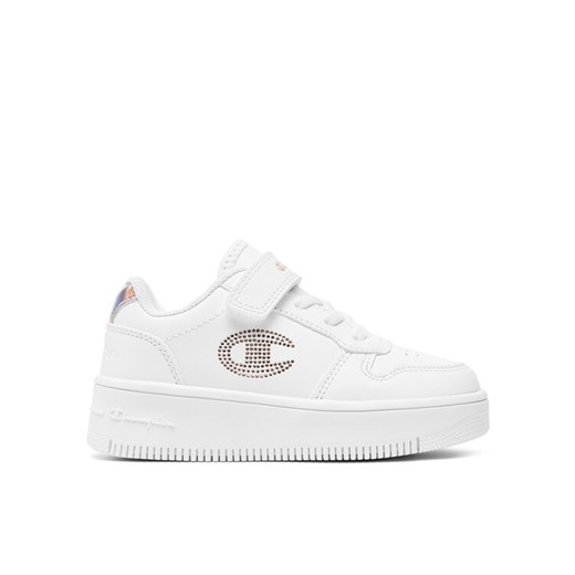Sneakersy Champion Rebound Platform Glitter G Ps Low Cut Shoe S32830-CHA-WW008 Biały ze sklepu eobuwie.pl w kategorii Buty sportowe dziecięce - zdjęcie 184581566