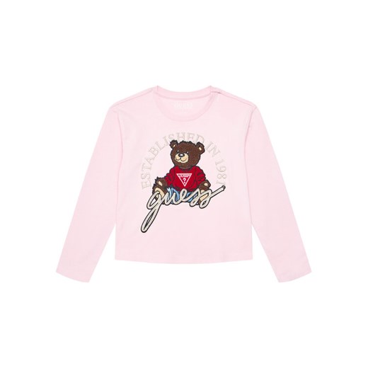 Guess Bluzka J4BI10 I3Z14 Różowy Regular Fit ze sklepu MODIVO w kategorii Bluzki dziewczęce - zdjęcie 184581978