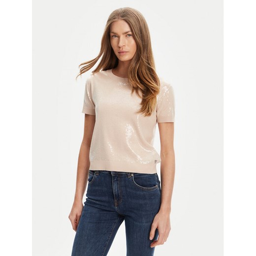 Guess Sweter W5YR21 Z3E70 Beżowy Regular Fit ze sklepu MODIVO w kategorii Swetry damskie - zdjęcie 184582016