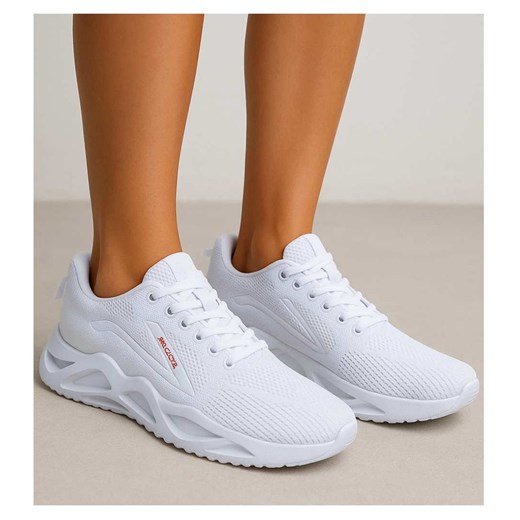 Białe sznurowane sneakersy buty sportowe /F3-2 17711 W182/ ze sklepu Pantofelek24.pl w kategorii Buty sportowe damskie - zdjęcie 184582458