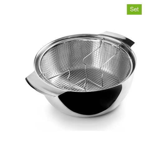 Ibili 2-częściowy zestaw w kolorze srebrnym - Ø 24 cm ze sklepu Limango Polska w kategorii Garnki - zdjęcie 184582918