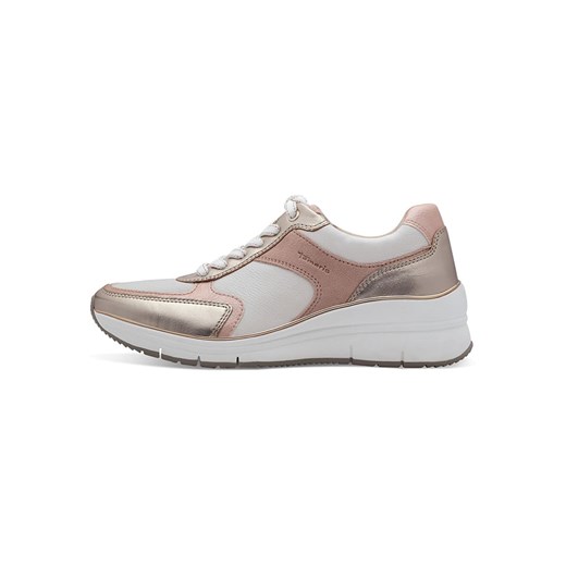 Tamaris Skórzane sneakersy w kolorze biało-jasnoróżowym ze sklepu Limango Polska w kategorii Buty sportowe damskie - zdjęcie 184584096