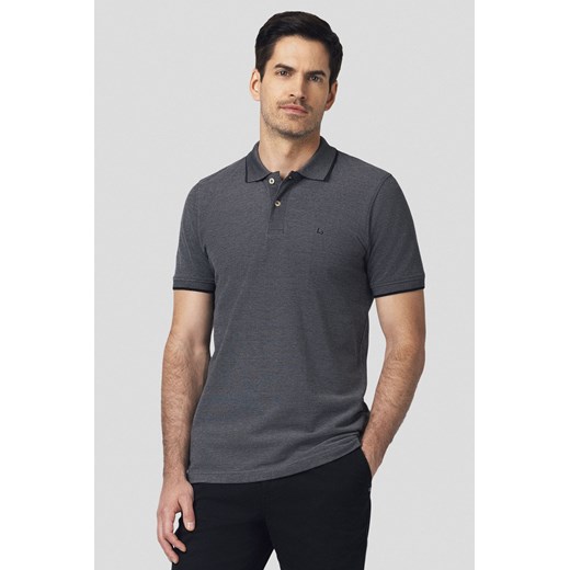 Koszulka Polo Bawełniana Ciemnoszara Borin ze sklepu Lancerto S.A. w kategorii T-shirty męskie - zdjęcie 184584495