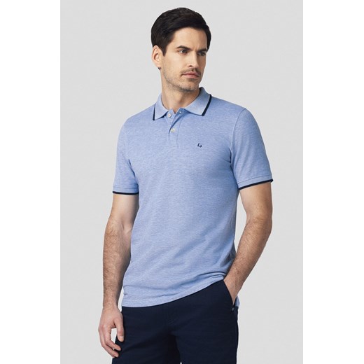 Koszulka Polo Bawełniana Niebieska Borin ze sklepu Lancerto S.A. w kategorii T-shirty męskie - zdjęcie 184584497