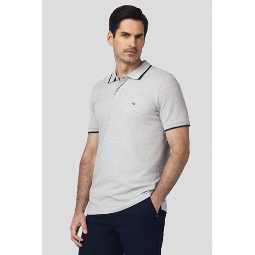 Koszulka Polo Bawełniana Szara Borin ze sklepu Lancerto S.A. w kategorii T-shirty męskie - zdjęcie 184584498