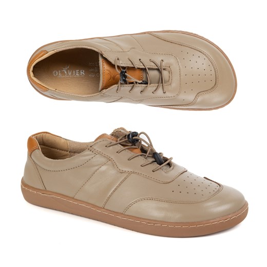 BUTY DAMSKIE BAREFOOT SKÓRA MINIMALISTYCZNE SZEROKIE ARIA cappuccino 103MP ze sklepu butyolivier w kategorii Buty sportowe damskie - zdjęcie 184584578
