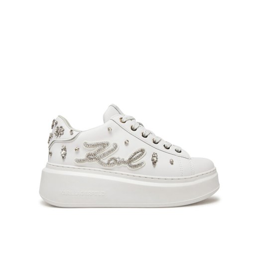 Sneakersy KARL LAGERFELD Ankapri KL63525 Biały ze sklepu eobuwie.pl w kategorii Buty sportowe damskie - zdjęcie 184584715