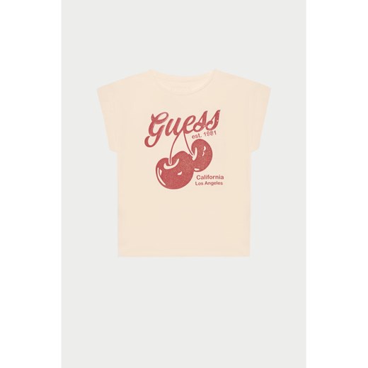 Guess T-Shirt J5GI00 K6YW4 Różowy Regular Fit ze sklepu MODIVO w kategorii Bluzki dziewczęce - zdjęcie 184584867