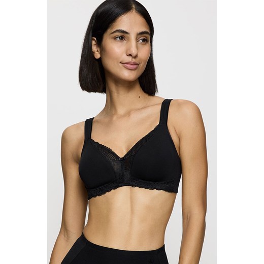 Triumph biustonosz bez fiszbin Modern Lace+Cotton N 10207539-0004, Kolor czarny, Rozmiar 75B, Triumph ze sklepu Primodo w kategorii Biustonosze - zdjęcie 184585668