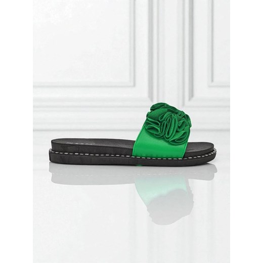 Royalfashion Damskie klapki na płaskiej podeszwie Flora Verde Royalfashion.pl 41 promocja royalfashion.pl