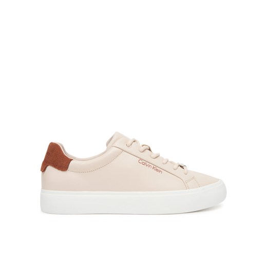Sneakersy Calvin Klein Vulc Lace Up Lth W/Sue Bt HW0HW02571 Beżowy ze sklepu eobuwie.pl w kategorii Buty sportowe damskie - zdjęcie 184587177