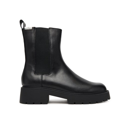 Sztyblety Calvin Klein Jeans Combat Mid Chelsea Boot Hw Lth YW0YW01869 Czarny ze sklepu eobuwie.pl w kategorii Botki - zdjęcie 184587276