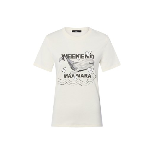 Weekend Max Mara Koszulka damska - Guglia Kobiety Bawełna écru nadruk ze sklepu vangraaf w kategorii Bluzki damskie - zdjęcie 184589847