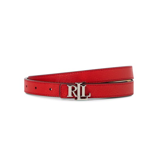 Lauren Ralph Lauren Damski dwustronny skórzany pasek Kobiety skóra czerwony jednolity ze sklepu vangraaf w kategorii Paski damskie - zdjęcie 184589857
