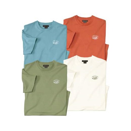 Zestaw 4 bawełnianych, gładkich koszulek ze sklepu Atlas For Men w kategorii T-shirty męskie - zdjęcie 184590027