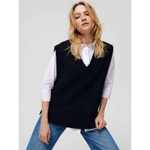 Sinsay - Kamizelka oversize - czarny Sinsay L wyprzedaż Sinsay