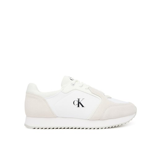 Calvin Klein Jeans Sneakersy Runner Laceup Sock Mg Nylon Mix YW0YW01644 Biały ze sklepu MODIVO w kategorii Buty sportowe męskie - zdjęcie 184591647