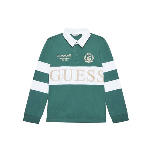 Guess Polo L5YP01 KCNQ4 Zielony Regular Fit ze sklepu MODIVO w kategorii T-shirty chłopięce - zdjęcie 184591666