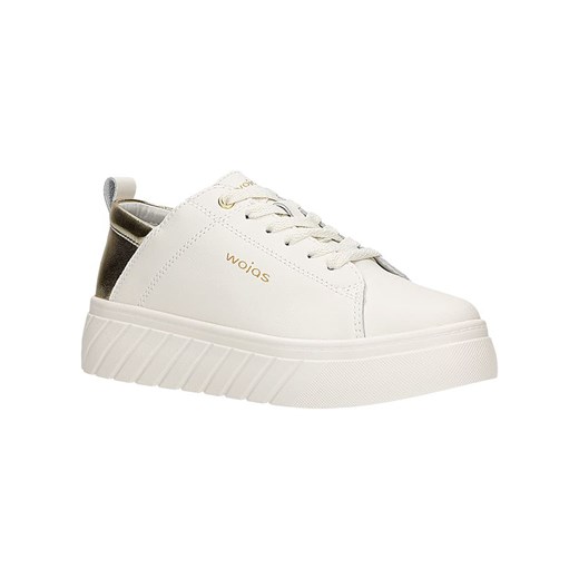 Wojas Skórzane sneakersy w kolorze kremowym ze sklepu Limango Polska w kategorii Trampki damskie - zdjęcie 184592657
