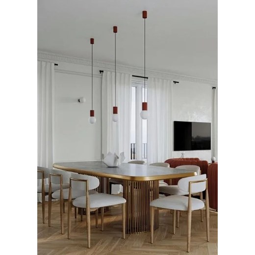 Czerwona ryflowana lampa wisząca - K599-Buble Lumes One Size Edinos.pl