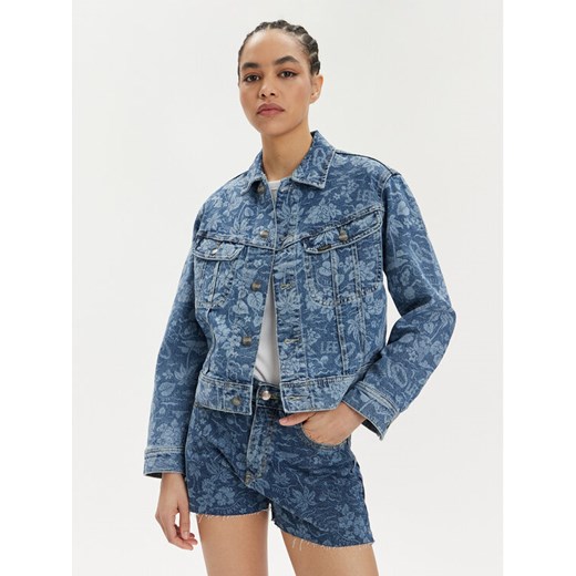 Lee Kurtka jeansowa Rider 112349588 Niebieski Slim Fit ze sklepu MODIVO w kategorii Kurtki damskie - zdjęcie 184595028