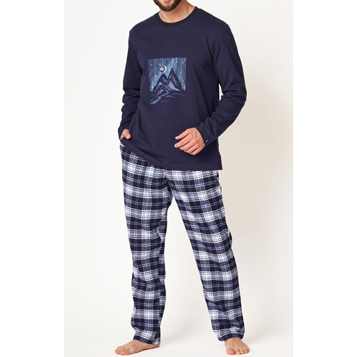 Granatowa piżama męska MNS 412, Kolor granatowy, Rozmiar XL, Key ze sklepu Intymna w kategorii Piżamy męskie - zdjęcie 184595638