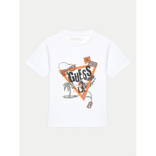 Guess T-Shirt N5GI05 K8HM4 Biały Regular Fit ze sklepu MODIVO w kategorii T-shirty chłopięce - zdjęcie 184596446