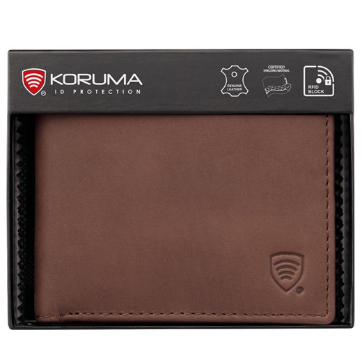 Antykradzieżowy portfel młodzieżowy z ochroną RFID (brąz) ze sklepu Koruma ID Protection w kategorii Portfele męskie - zdjęcie 184596788