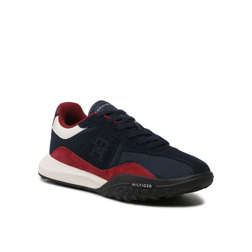 Tommy Hilfiger Sneakersy Retro Modern Runner Mix FM0FM04363 Granatowy ze sklepu MODIVO w kategorii Buty sportowe męskie - zdjęcie 184597106