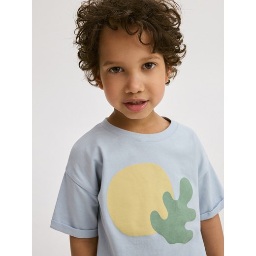 Reserved - T-shirt oversize z aplikacją - jasnoniebieski ze sklepu Reserved w kategorii T-shirty chłopięce - zdjęcie 184597487